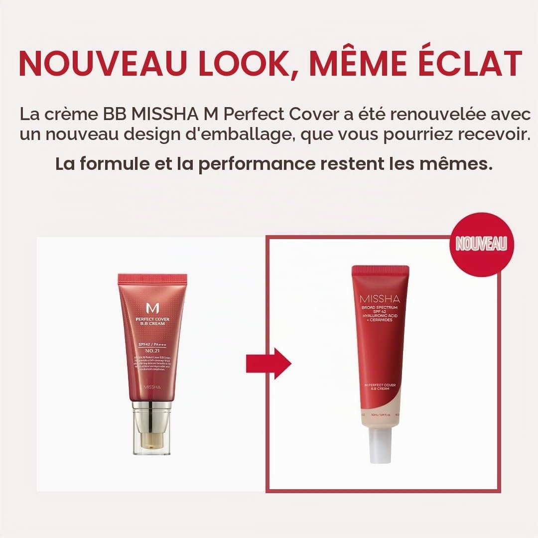 كريم اساس بي بي من ميشا 50مل – +++Missha M Perfect Cover BB Cream with SPF42 PA