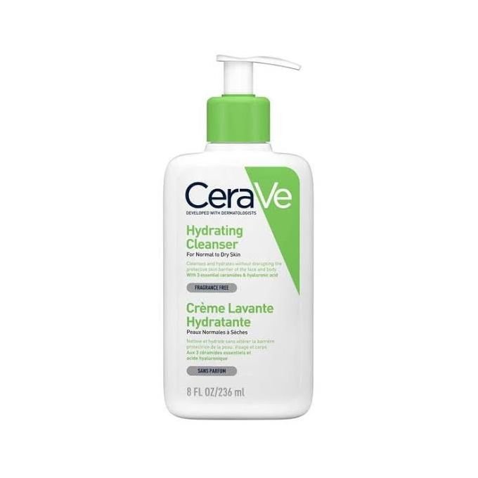 CeraVe Crème Lavante Hydratante 236ml | Crème Lavante Hydratante 24h Visage & Corps à l’Acide Hyaluronique pour Peaux Normales à Très Sèchesغسول الوجه المرطب من سيرافي 236ml