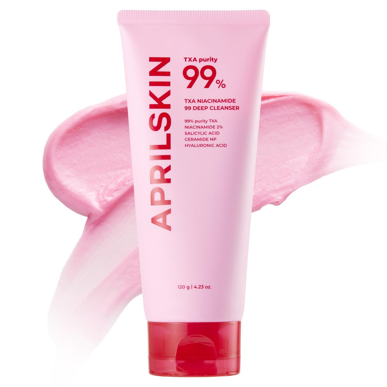 APRILSKIN TXA Niacinamide 99 Pore Care Pink Bubble Gum Deep Cleanser | 99% High-Purity TXA+Niacinamide | All-in-One Cleanser: Deep Cleansing, Blackhead Care, Pore Care, Moisturizing