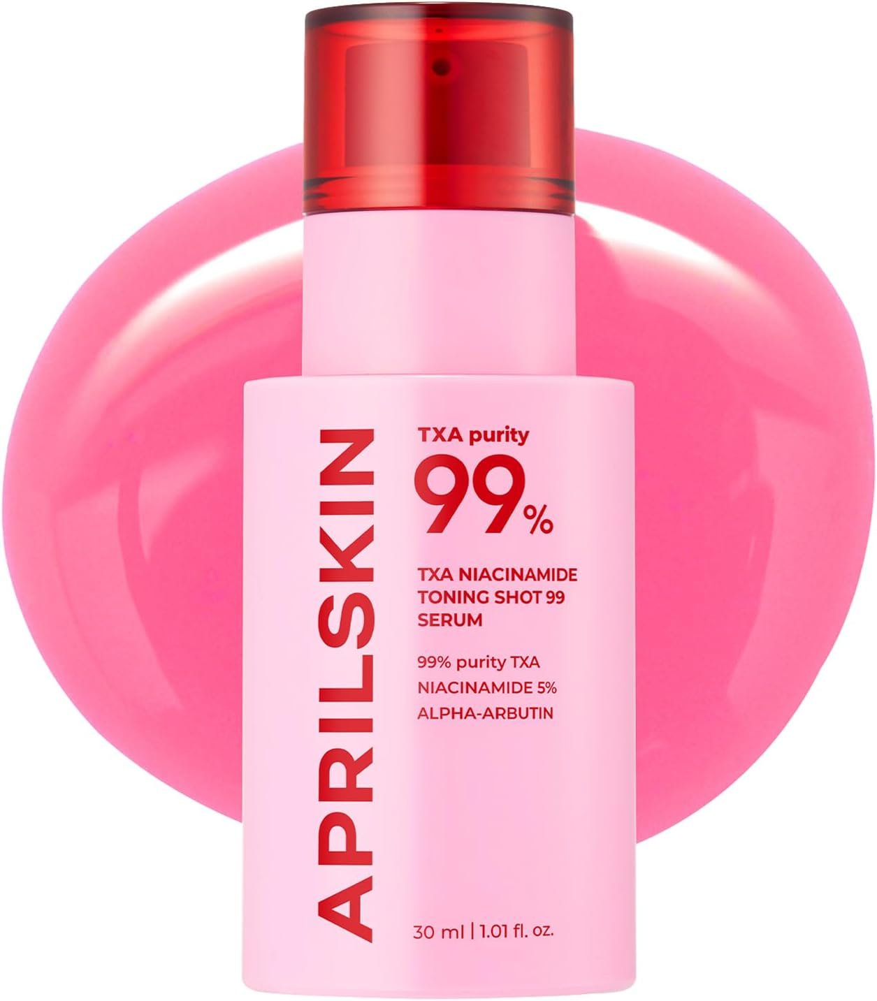 APRILSKIN TXA Niacinamide Toning Shot 99 Spicule Facial Serum｜Skin Booster Serum for Brightening and Pore Care｜99% High-Purity Tranexamic Acid 3% + Niacinamide 5%｜Korean Skin Care｜1.01 fl. oz.