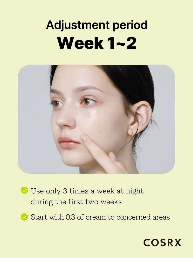 Cosrx The Retinol 0.3 Cream, super vitamin E + panthenol, 20ml كوسركس ريتنول كريم ليلي مضاد للشيخوخة والخطوط الدقيقة 20ml