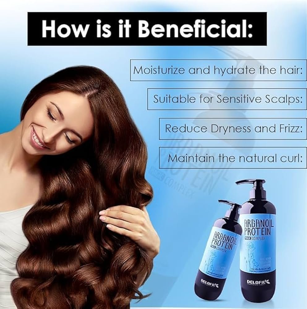 Delofil Argan Oil Protein Magic Complex pure repair Shampoo 500ml شامبو ديلوفيل أرجان أويل بروتين ماجيك كومبلكس لإصلاح الشعر بيور ريبير 500 مل