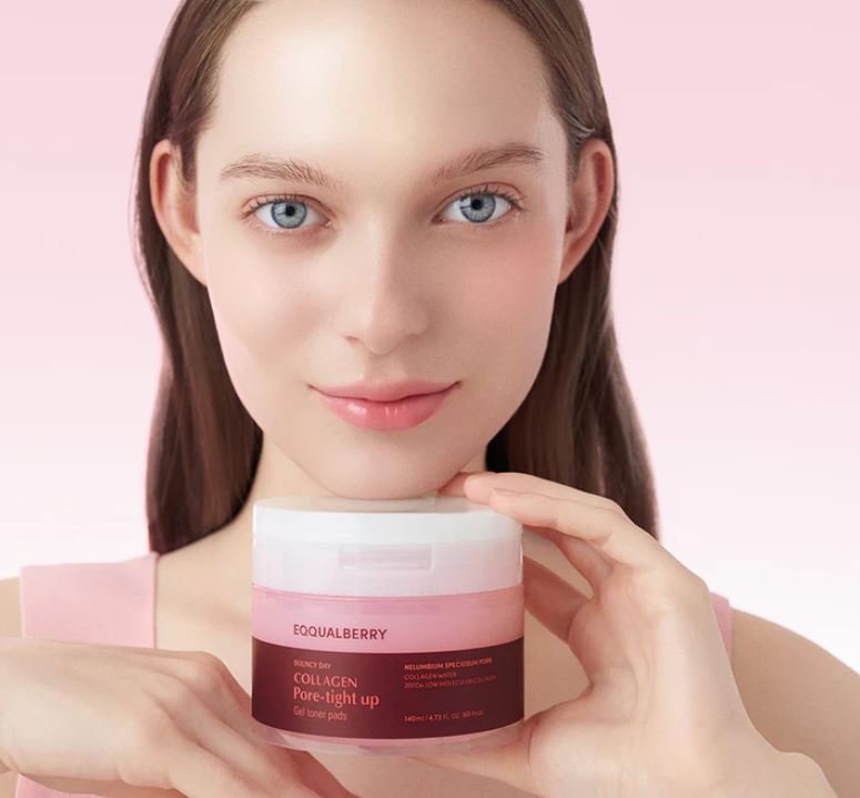 EQQUALBERRY Collagen Pore-Tight Up Gel Toner Pads 140 ML