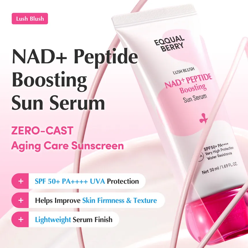 EQQUALBERRY – NAD+ Peptide Boosting Sun Serum – Sérum solaire 50ml