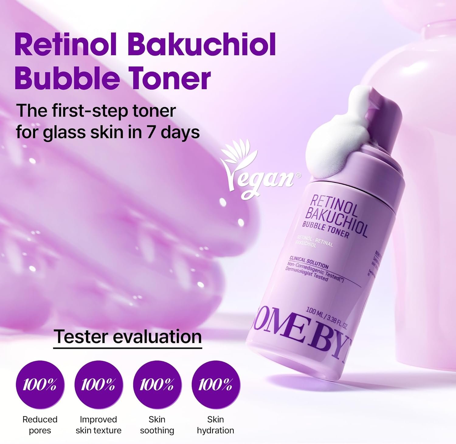 SOME BY MI Retinol Bakuchiol Bubble Toner – 3.4oz, 100ml – Korean Retinol Face Toner for Glass Skin – Hydration, Radiance & Calming Care with Hyaluronic Acid, Centella & Niacinamide – Korean Skin Care