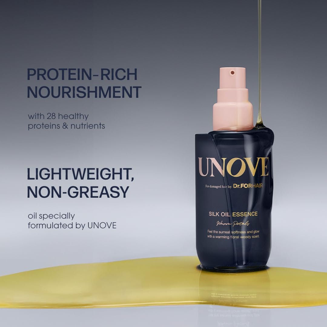 UNOVE Silk Oil Essence 70ml Tender Bloom سيروم مغذي مكثف للشعر التالف