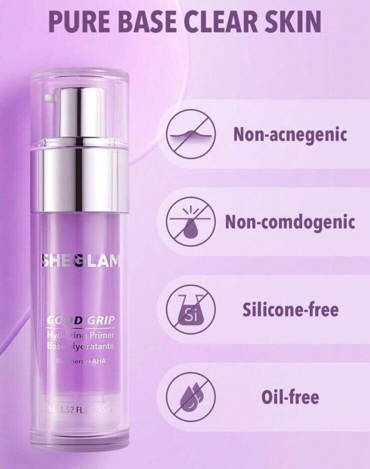 SHEGLAM Good Grip Hydrating Primer-Blueberry+AHA برايمر شيجلام بمستخلص التوت لموازنة زيوت البشرة و تضييق المسام