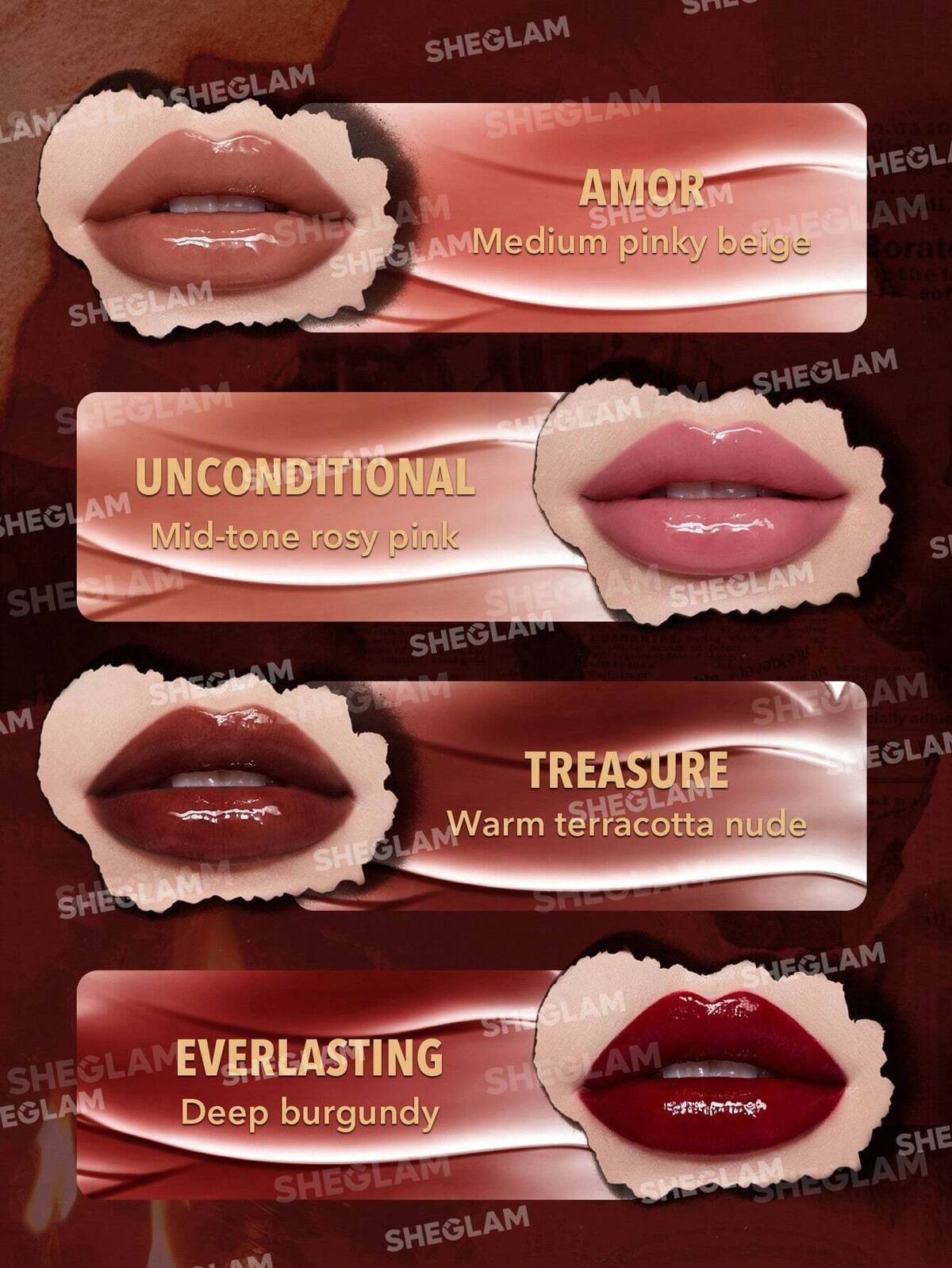 Sheglam Ember Rose Immortal Love Nourishing Lip Gloss Set مجموعة ملمع الشفاه المغذي إيمبر روز إيمورتال لوف من شيجلام