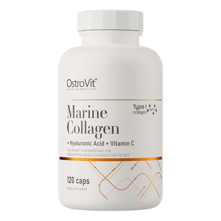 OstroVit Marine Collagen + Hyaluronic Acid + Vitamin C 120 capsules كولاجين بحري + حمض الهيالورونيك + فيتامين سي من أوستروفيت 120 كبسولة