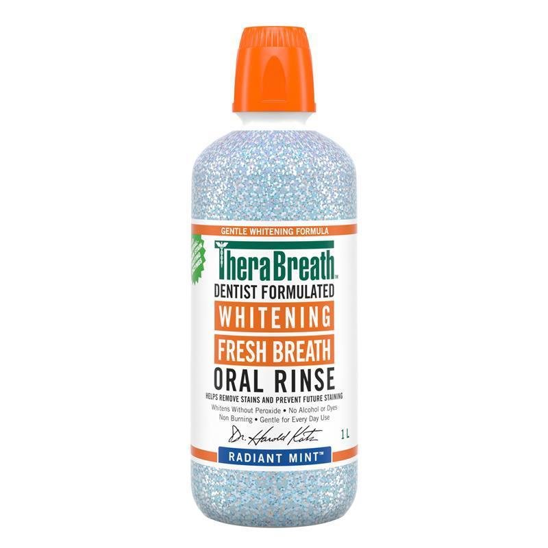 THERABREATH Whitening Fresh Breath Oral Rinse-DAZZLING MINT (16 fl oz)