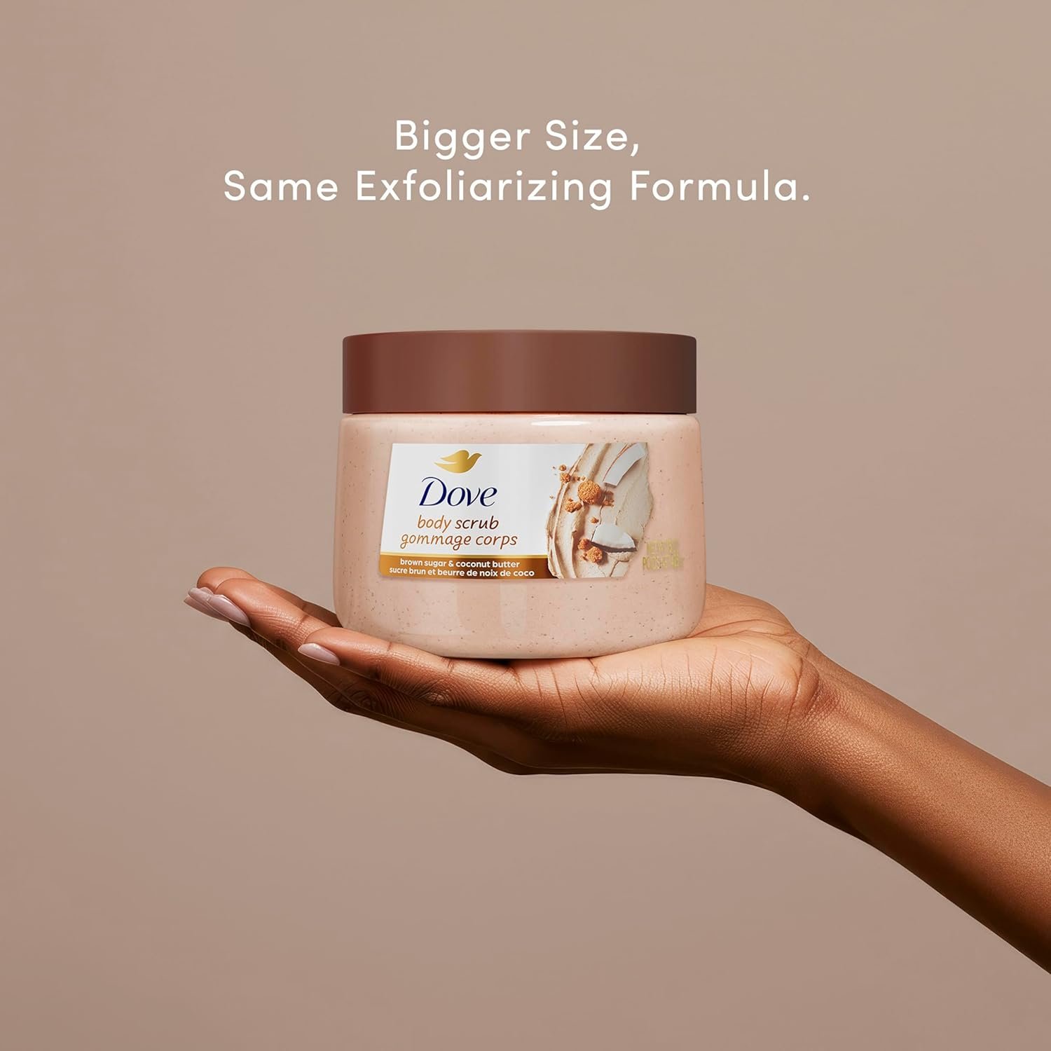 Dove Brown Sugar and Coconut Butter Body Scrub Exfoliates and Deeply 15 oz