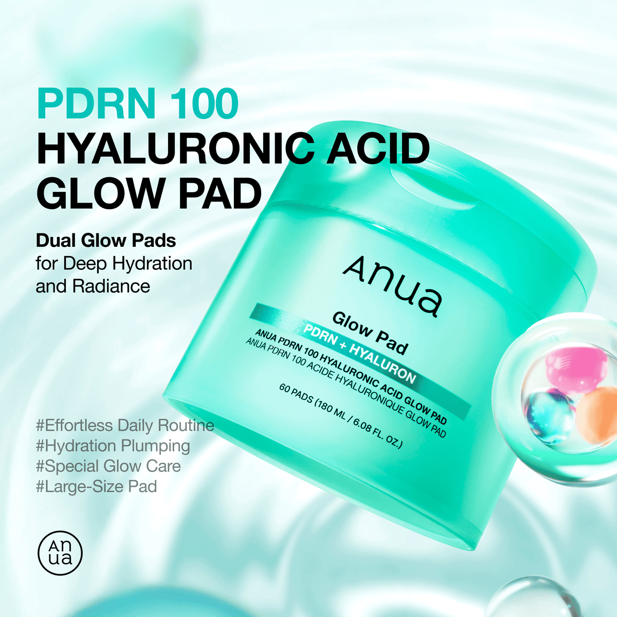 Anua PDRN + Hyaluronic Acid Glow Pad 60 PADS