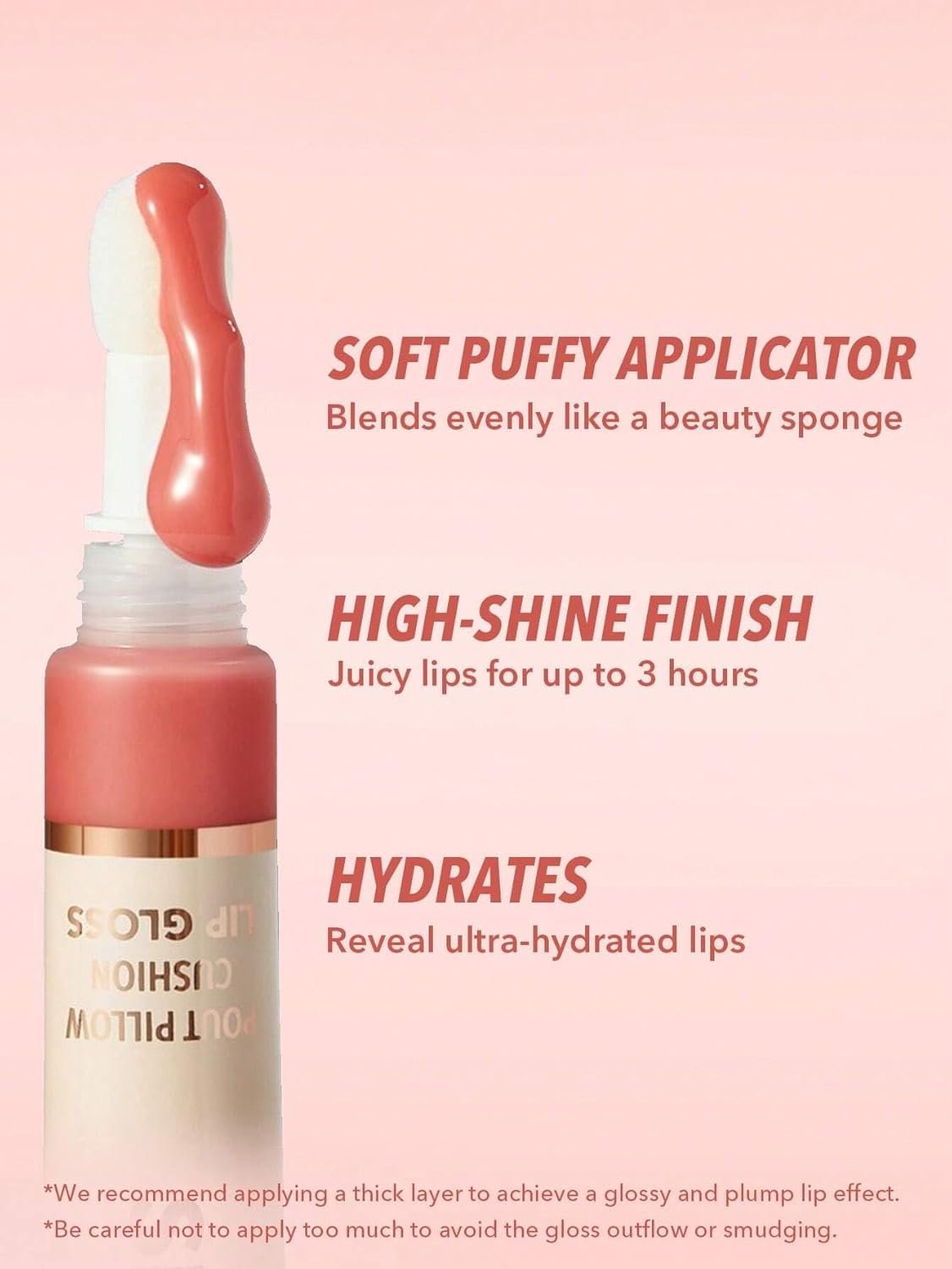 SHEGLAM Pout Pillow Cushion Lip Gloss – With Sponge Tip Applicator