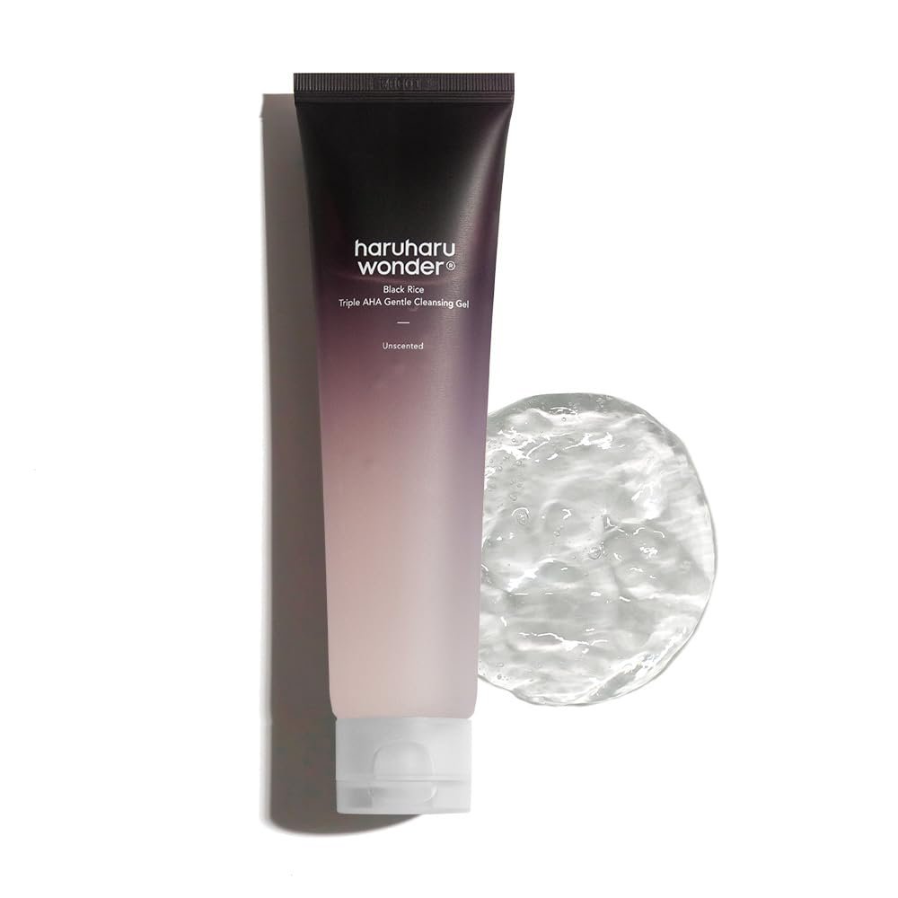 هاروهارو جل التنظيف اللطيف ثلاثي ايه اتش ايه من وندر بلاك رايس 3.2 اونصة سائلة HARUHARU Wonder Black Rice Triple AHA Gentle Cleansing Gel 3.38 fl oz