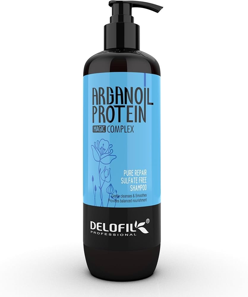 Delofil Argan Oil Protein Magic Complex pure repair Shampoo 500ml شامبو ديلوفيل أرجان أويل بروتين ماجيك كومبلكس لإصلاح الشعر بيور ريبير 500 مل