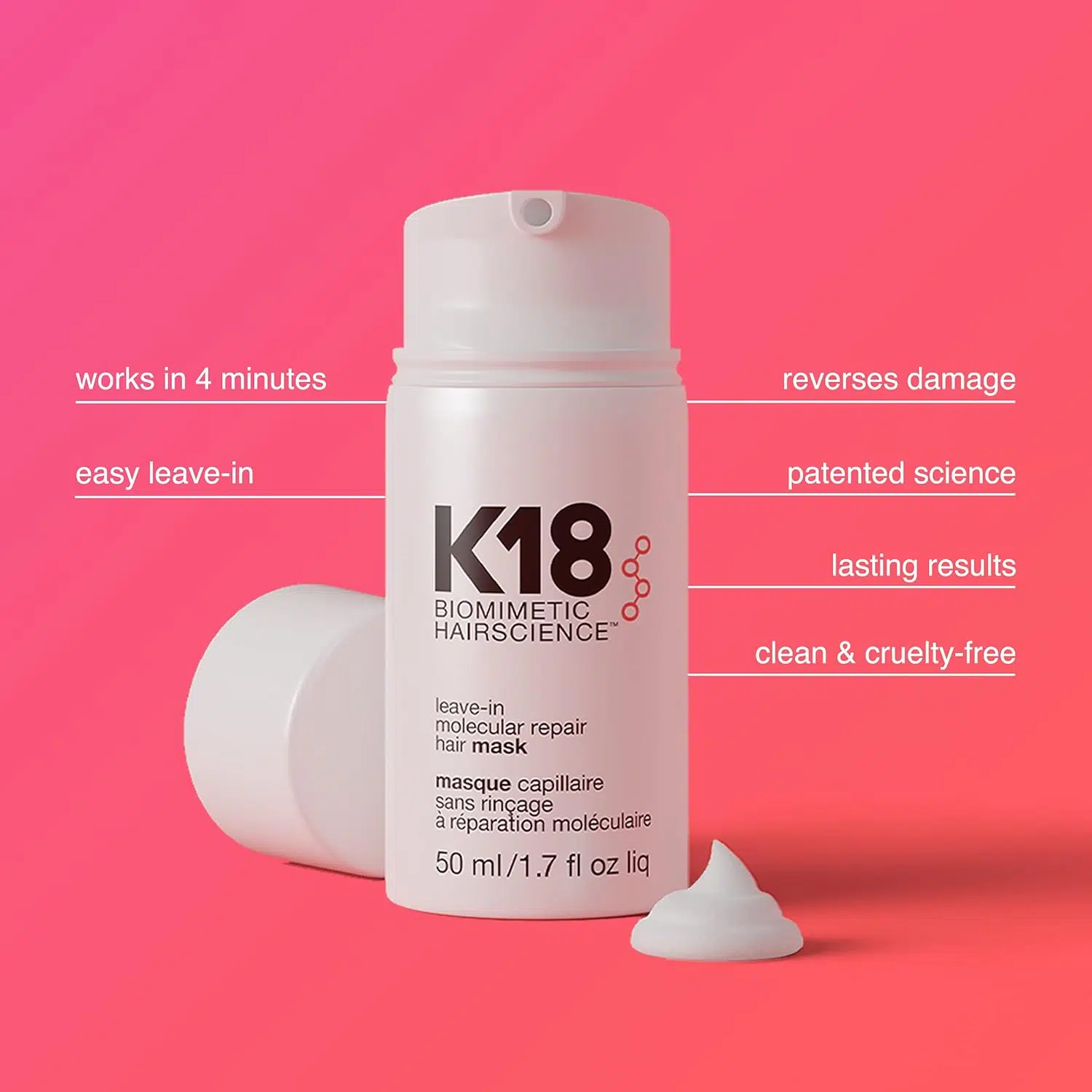 K18 LEAVE-IN MOLECULAR REPAIR HAIR MASK | كي 18 ليف ان ماسك لأصلاح الشعر