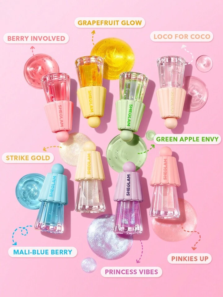 SHEGLAM JELLY WOW HYDRATING LIP OIL 5G شيجلام زيت مرطب للشفاه مع غليتر