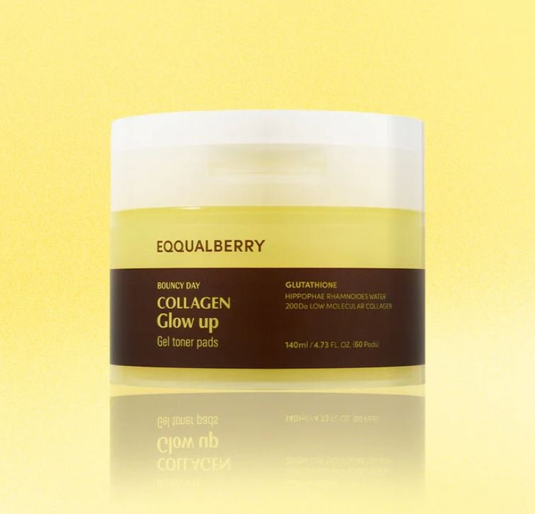 EQQUALBERRY Collagen Glow Up Gel Toner Pads 140 ML