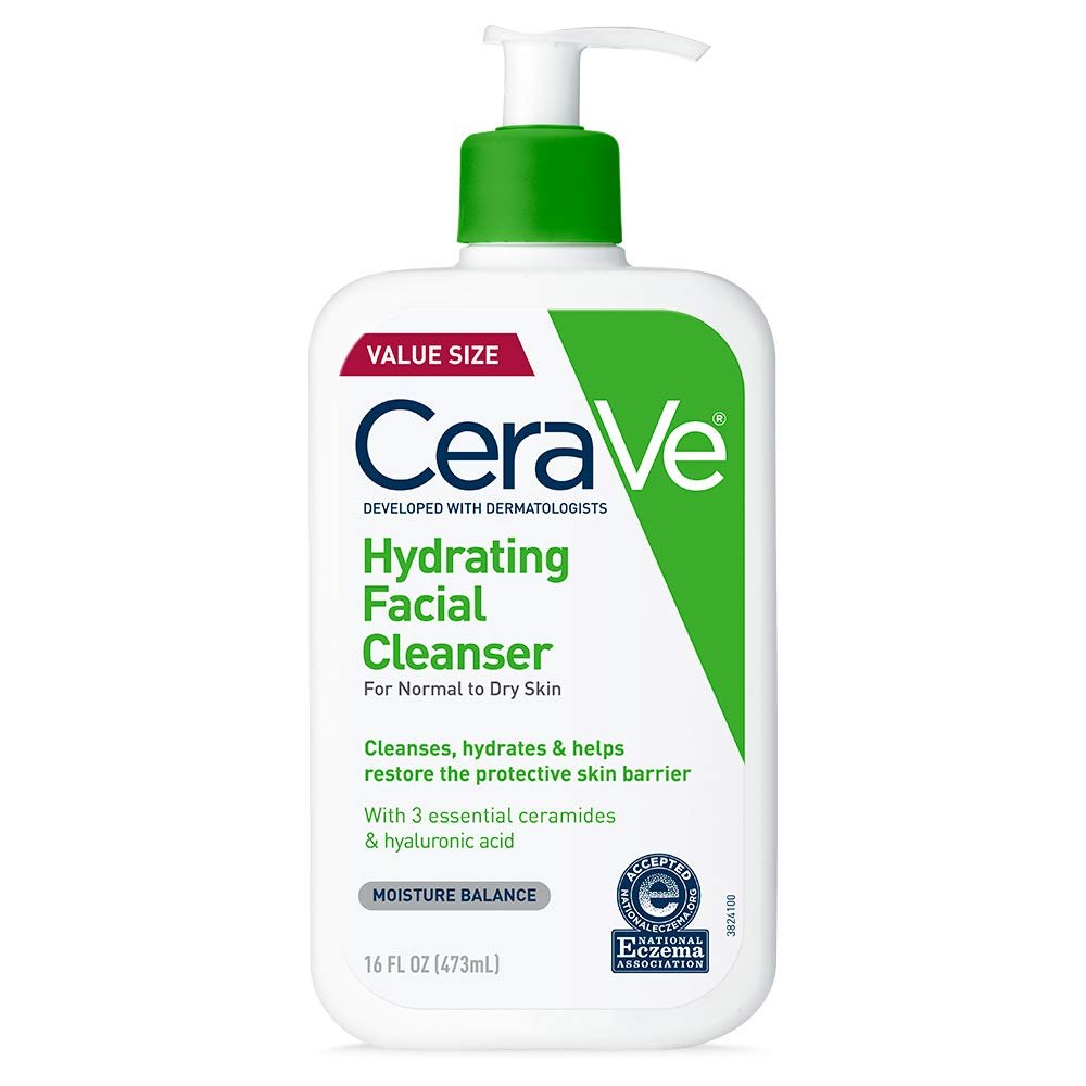 CeraVe Crème Lavante Hydratante 473ml | Crème Lavante Hydratante 24h Visage & Corps à l’Acide Hyaluronique pour Peaux Normales à Très Sèchesغسول الوجه المرطب من سيرافي 473 ml