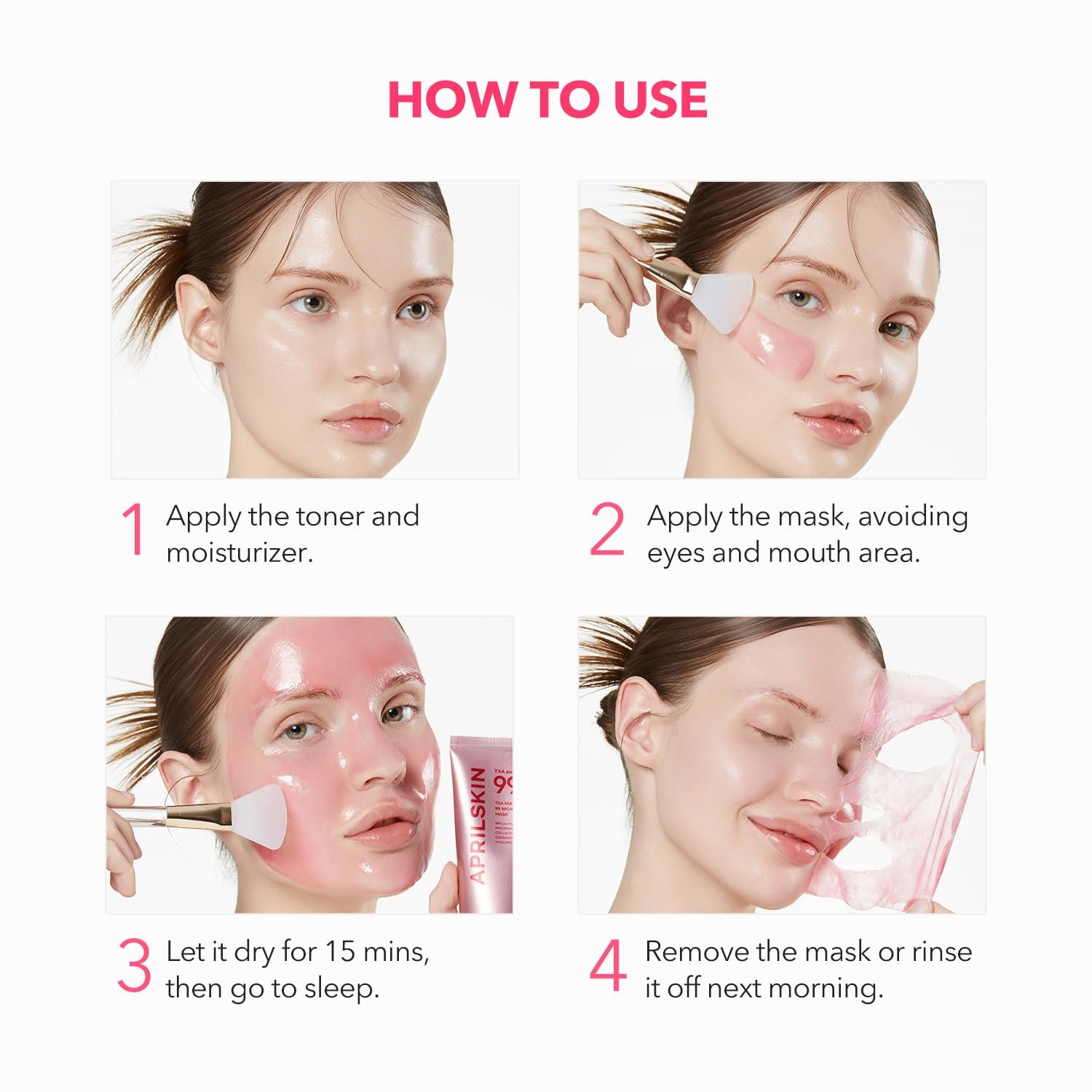 APRILSKIN TXA Niacinamide 99 Overnight Wrapping Mask | 99% High-Purity TXA+Niacinamide for Uneven Skin Tone | Overnight Skin Booster for Toning Care, Firming & Pore Care | 80ml,