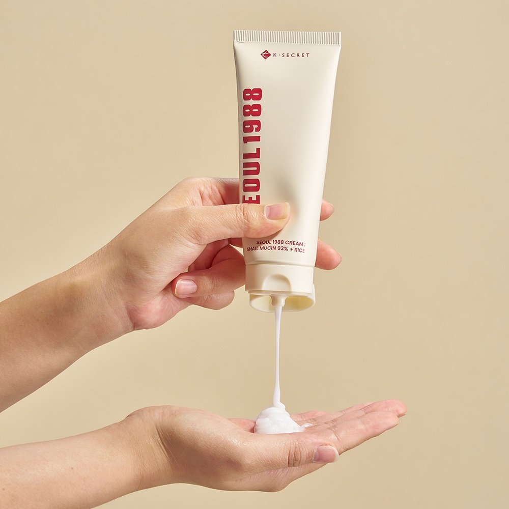 KSECRET SEOUL 1988 Cream : Snail Mucin 93% + Rice 100ml  ك-سيكريت كريم سيول 1988: مخاط الحلزون 93% + الأرز 100 مل