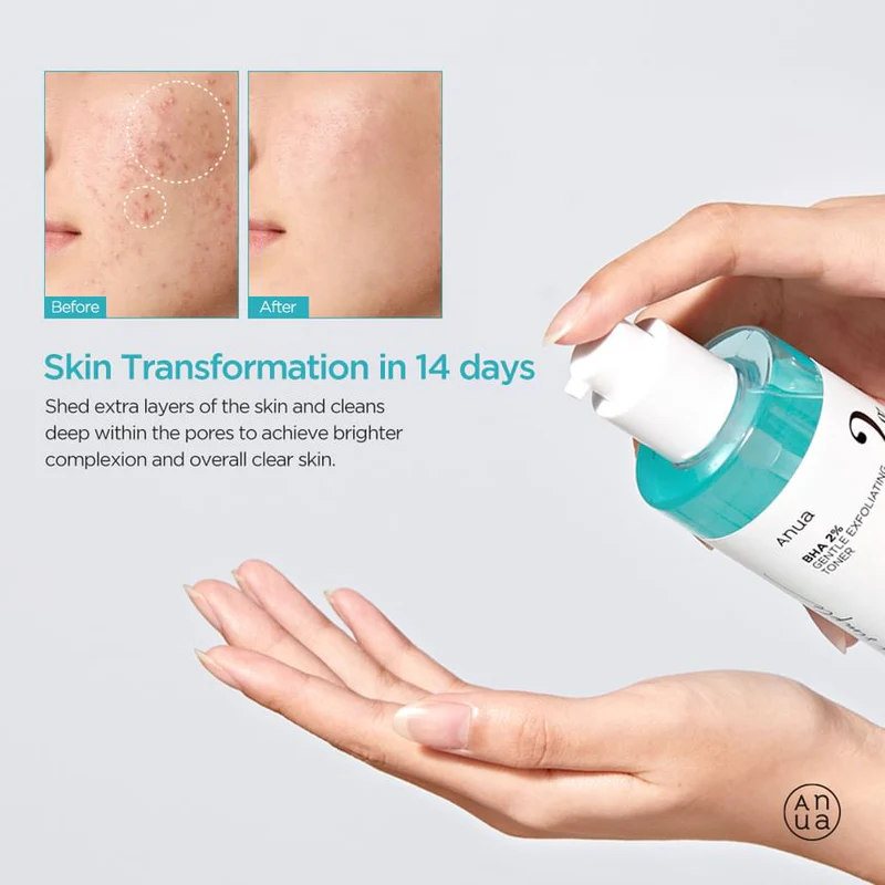 ANUA BHA 2% GENTLE EXFOLIATING TONER انوا تونر التقشير باحماض bha2%