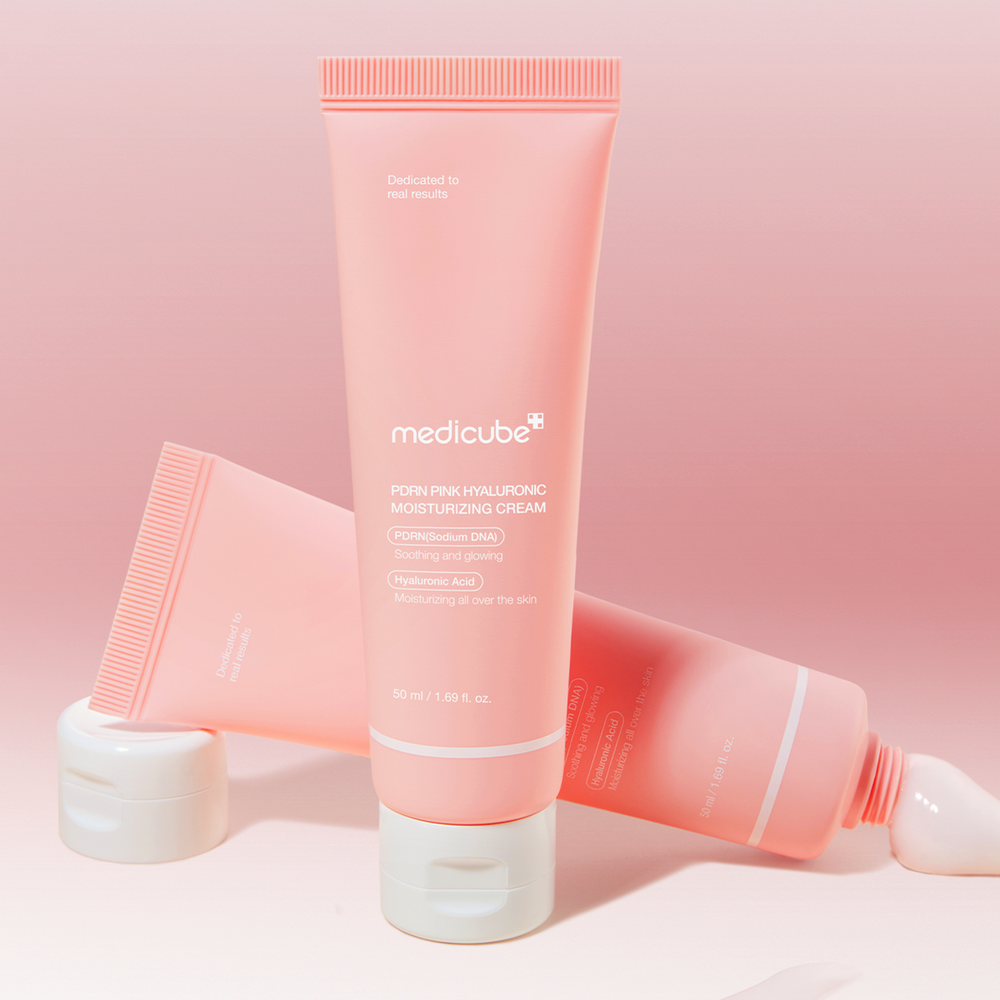 MEDICUBE PDRN PINK HYALURONIC MOISTURIZING CREAM 50ML كريم مرطب بحمض الهيالورونيك الوردي من ميديكوب 50 مل