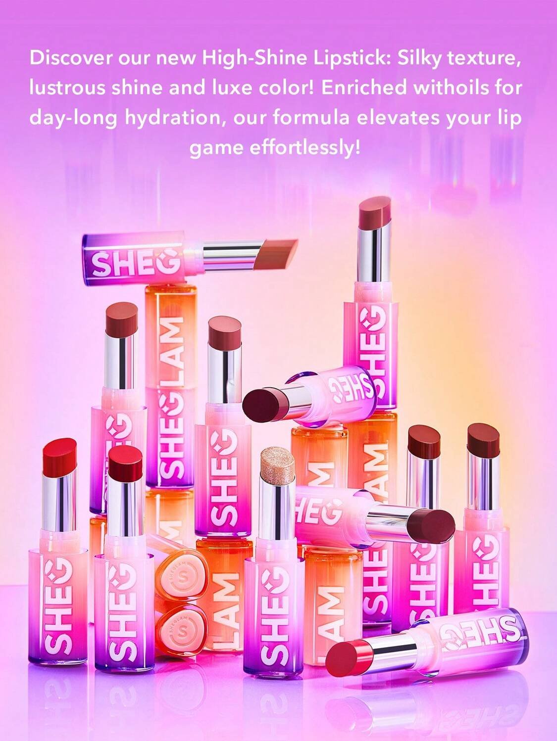 SHEGLAM Mirror Kiss High Shine Lipstick أحمر الشفاه ميرور كيس هاي شاين