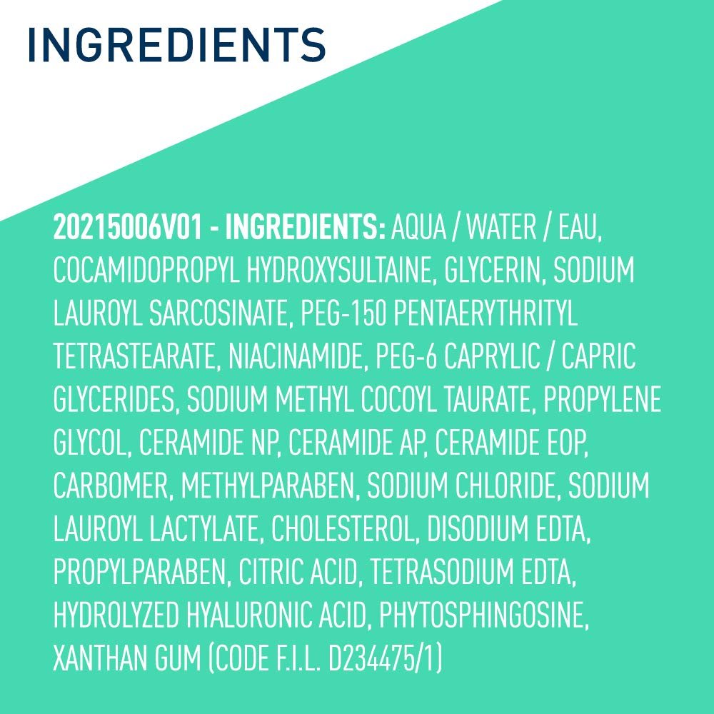 CeraVe Gel Moussant 473ml | Gel Nettoyant Purifiant Visage  pour Peaux Normales, Grasses et Acnéiques غسول الوجه الرغوي من سيرافي، مزيل المكياج وغسول الوجه اليومي للبشرة الدهنية، خالٍ من البارابين والعطور، 473 مل.