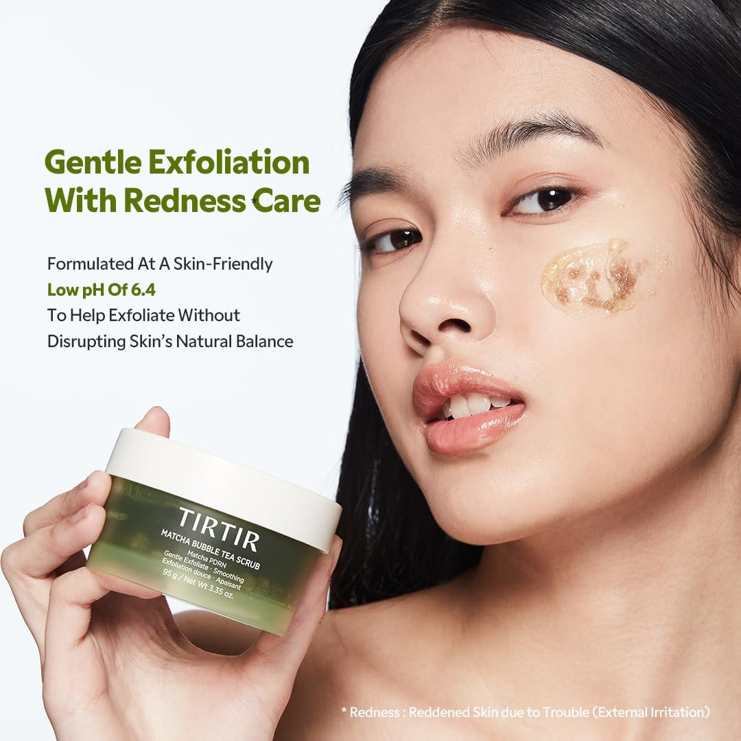 TIRTIR Matcha PDRN Bubble Tea Scrub مقشر شاي الفقاعات ماتشا