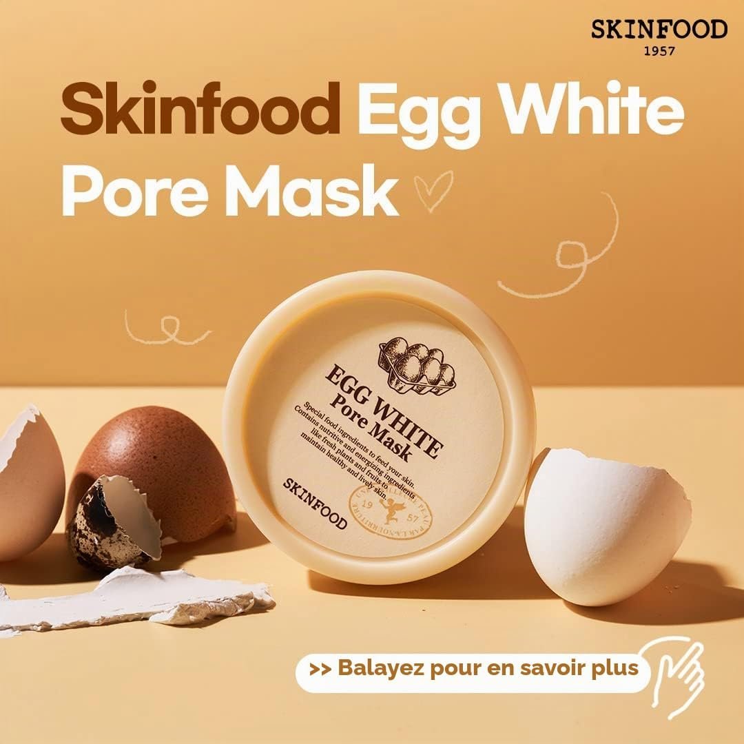 Skinfood Egg White Pore Mask قناع بياض البيض من سكين فود لتنظيف المسام