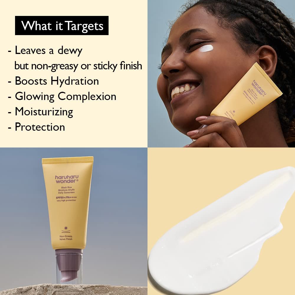 هاروهارو واقي الشمس اليومي اير فيت من وندر بلاك رايس مويستشر 50 مل Haruharu Wonder Black Rice Moisture Airyfit Daily Sunscreen 50ml (1.69fl.oz)