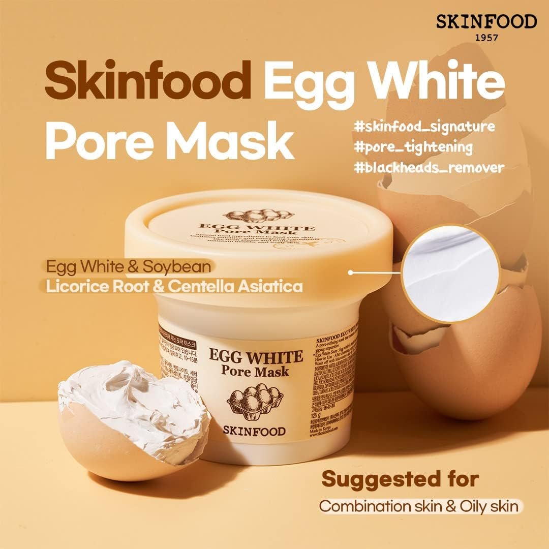 Skinfood Egg White Pore Mask قناع بياض البيض من سكين فود لتنظيف المسام