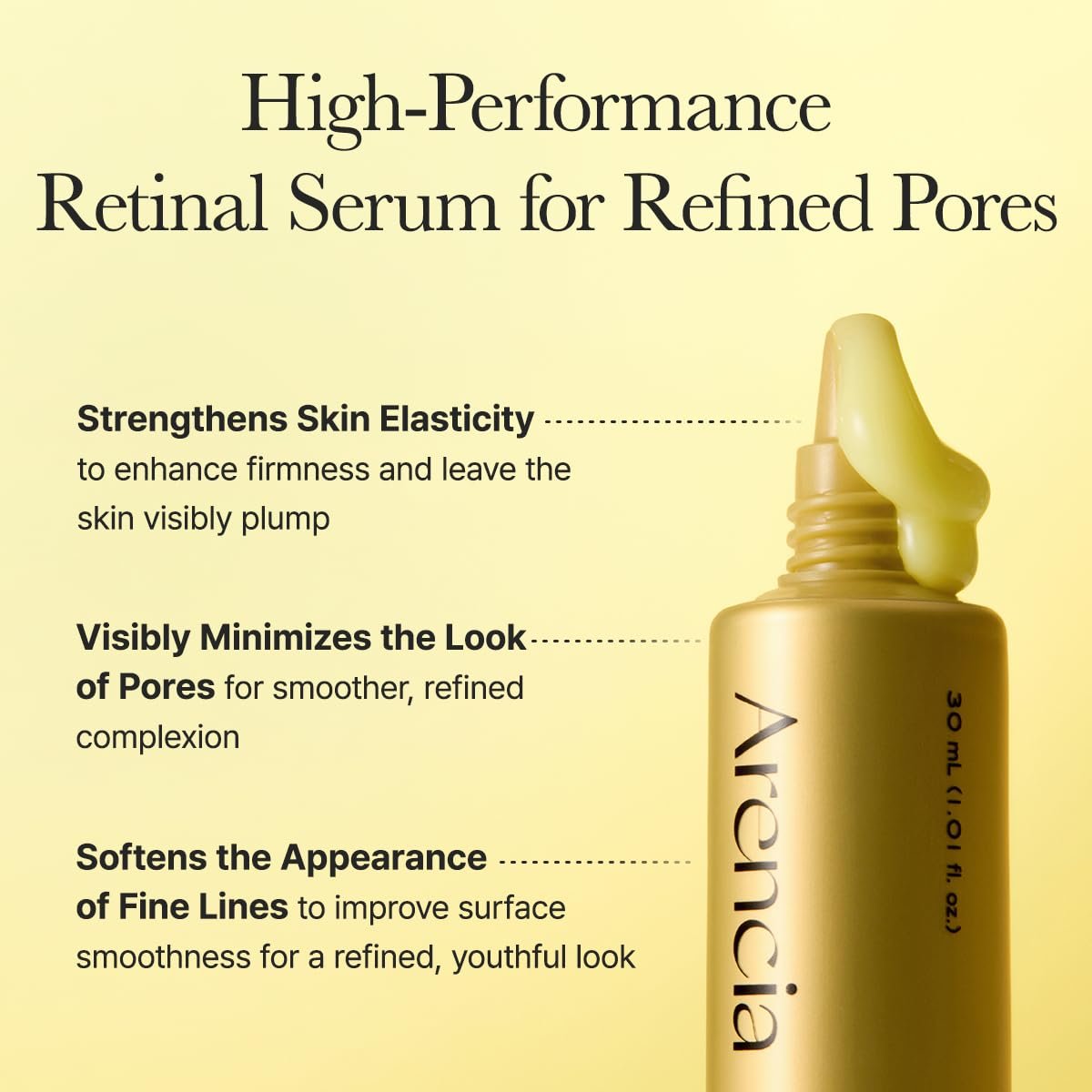 Arencia Retinal Booster Shot Serum, Firming Advanced Night Serum with Caffeine and Ectoin for Mature Skin, Pore Minimizing, WFine Lines & Wrinkles, Korean Skincare 30ml/1.01 fl.oz