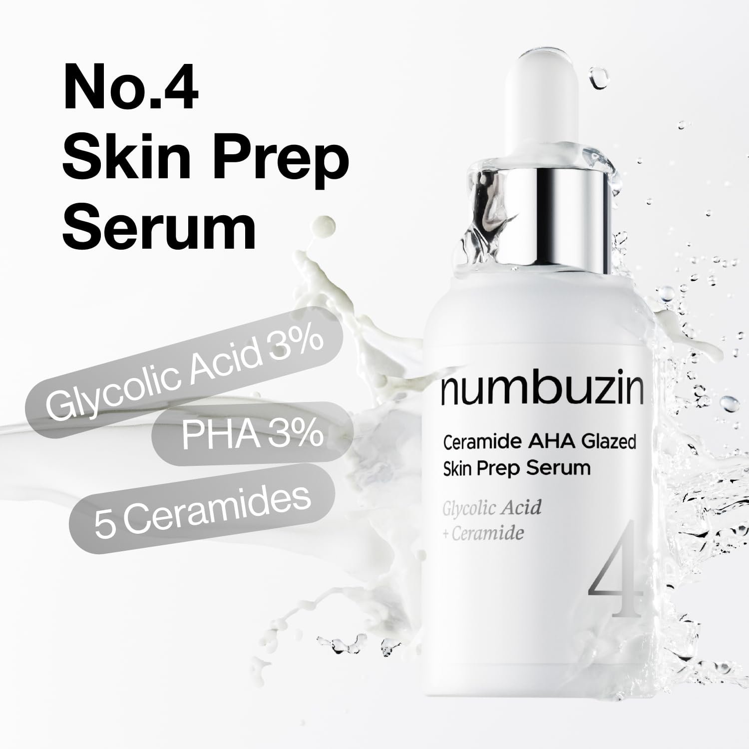 numbuzin No.4 Ceramide AHA PHA Glazed Skin Prep Serum