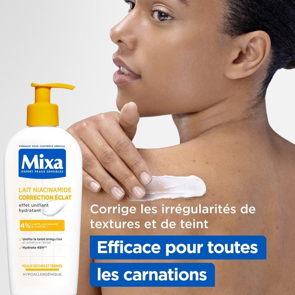 Mixa Niacinamide Milk Correction Radiance Dry Skin Shea Vitamin C 250 ml ميكسا نياسيناميد