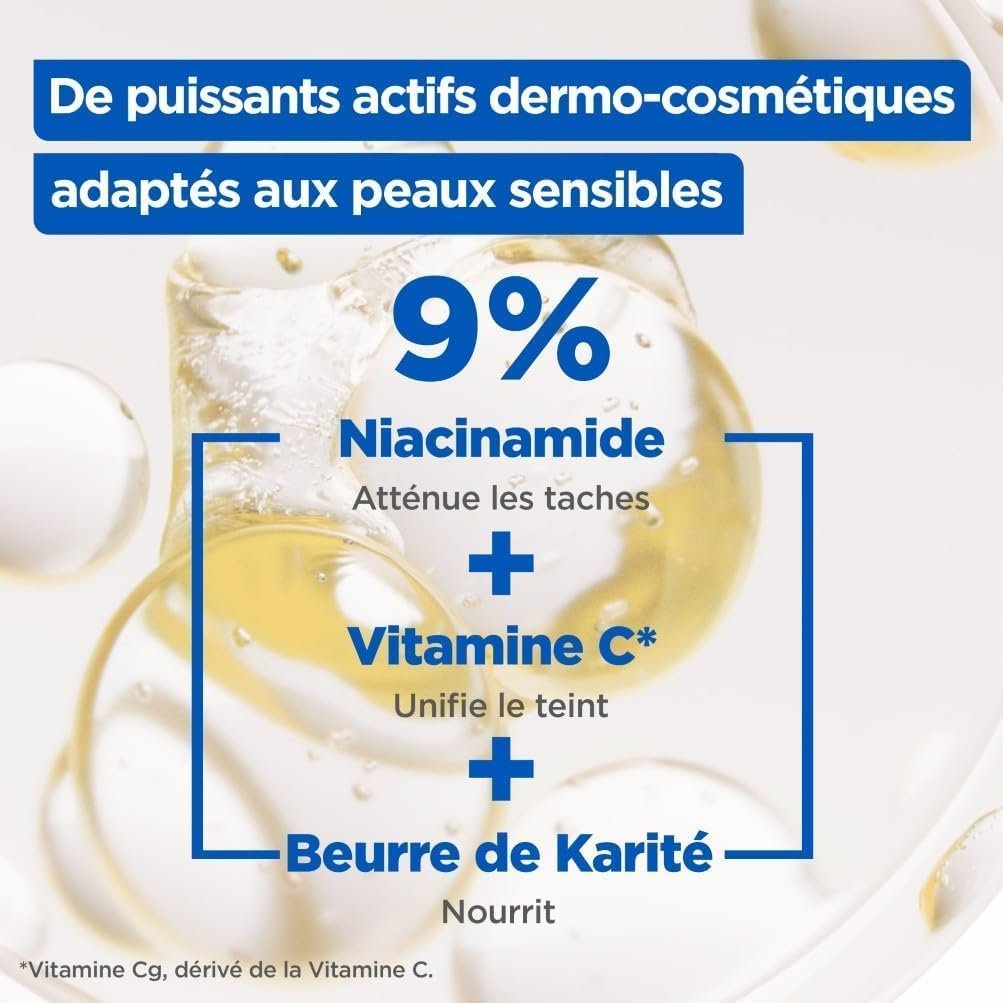 Mixa – Niacinamide Radiance Correction Cream – Anti-Stain Moisturizing Cream with Shea Butter, Niacinamide and Vitamin C – Suitable for Face, Body and Hands – Hypoallergenic – 400 ml