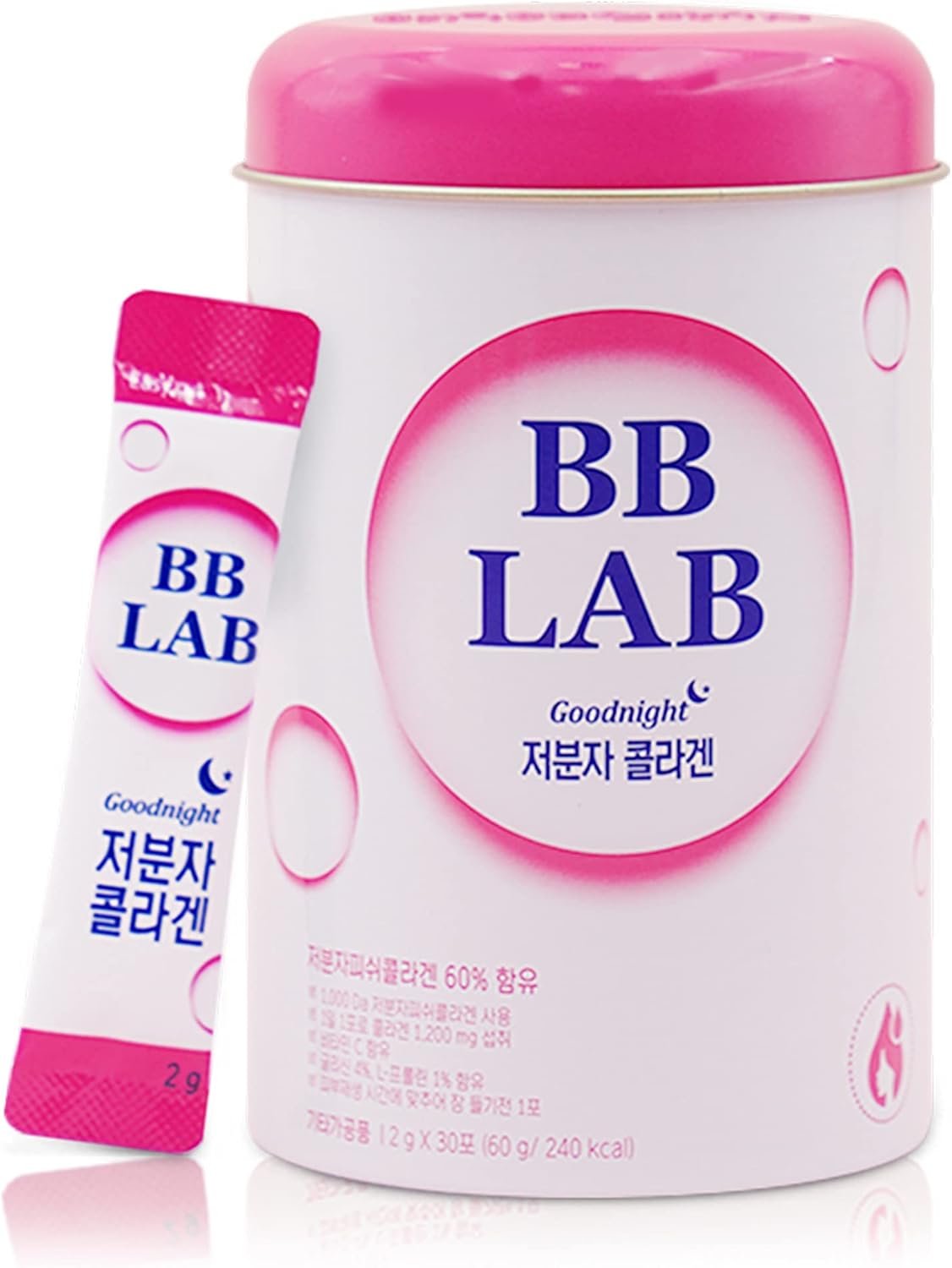 BB LAB Good Night Low Molecular Collagen Powder Stick Supplement, Halal Certified, Korean Marine Collagen