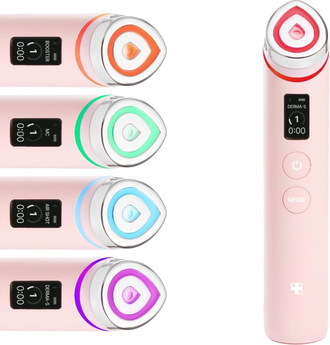 Medicube Booster Pro | 6-in-1 Real Glass Glow Beauty Massager | for Clear, Radiant, Firmer-Looking Skin | Korean Skin Care | Pink