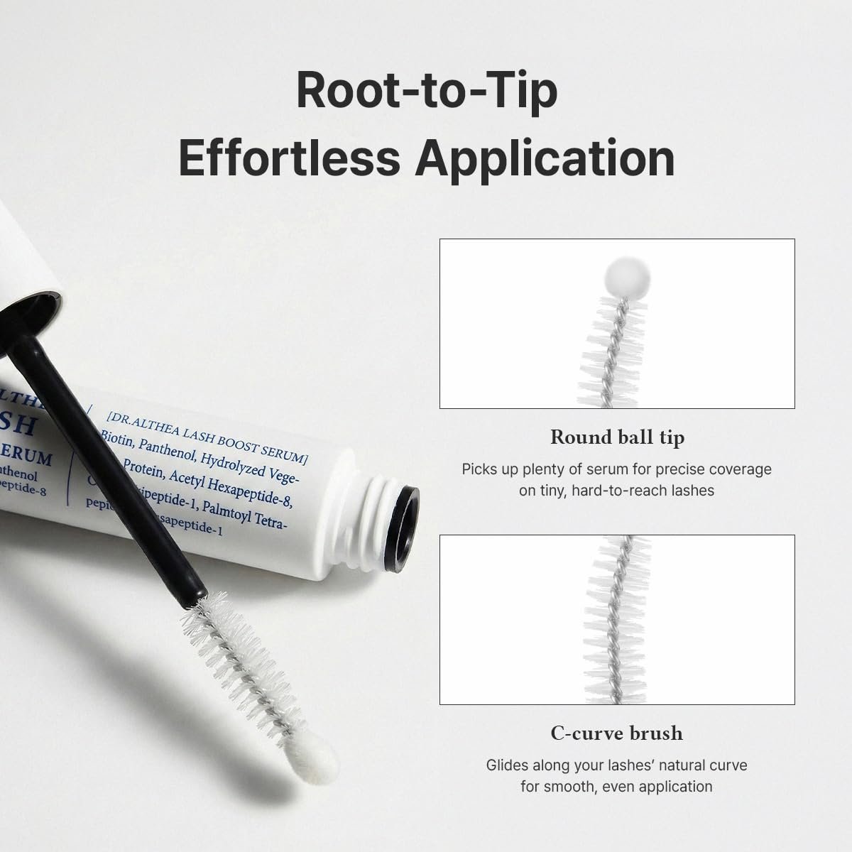 Dr.Althea Lash Boost Serum | Lash Essence for Stronger & Glossy-looking Lashes | Lash Primer with Biotin & Panthenol & 12-Peptide Complex | Vegan Korean Skincare, 0.30 Fl Oz