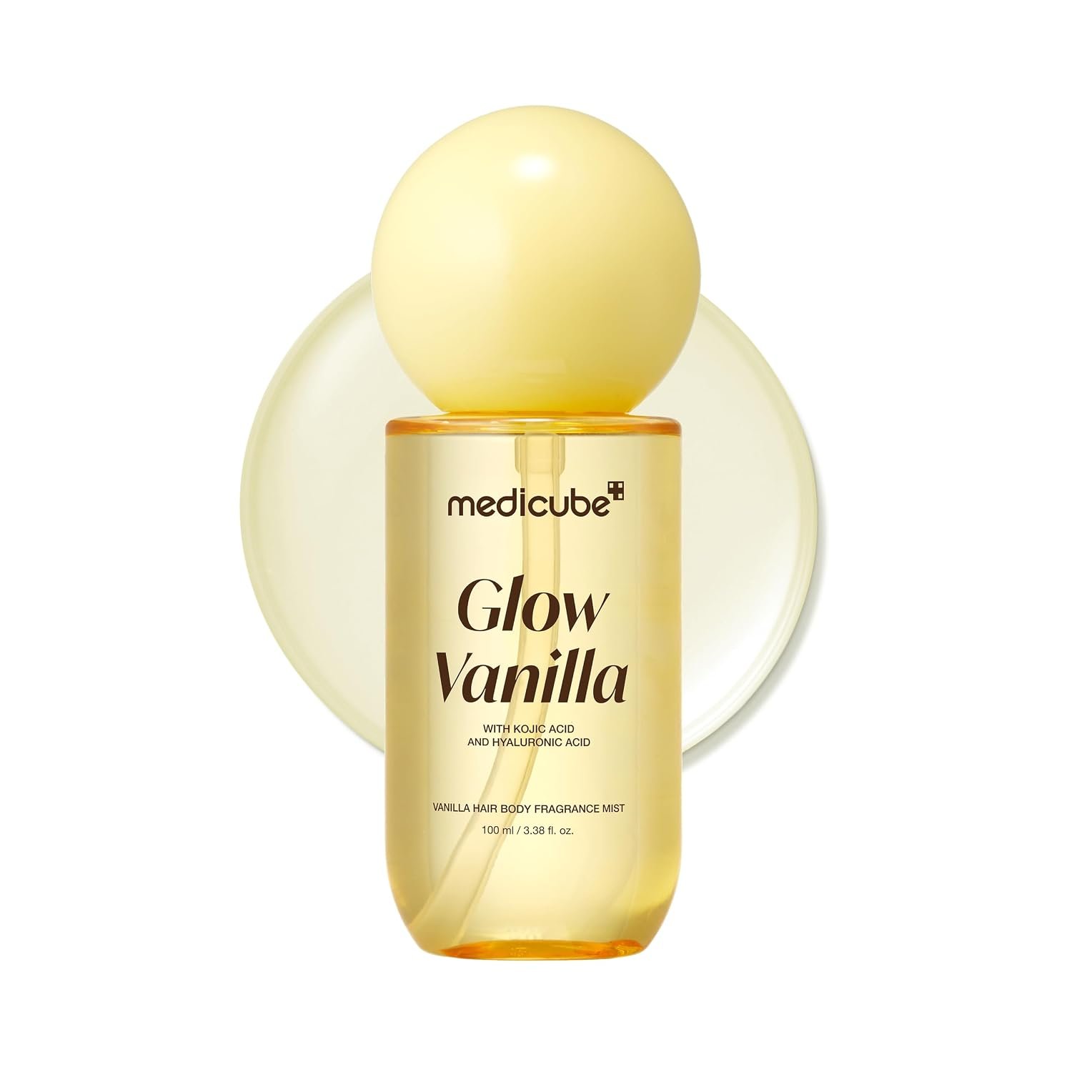 medicube Glow Vanilla Hair & Body Fragrance Mist | Sweet Creamy Vanilla Musk Perfume Mist with Niacinamide and Hyaluronic Acids | Freshness, Odor Care & Glow | Korean Body Care, 3.38 fl. oz.