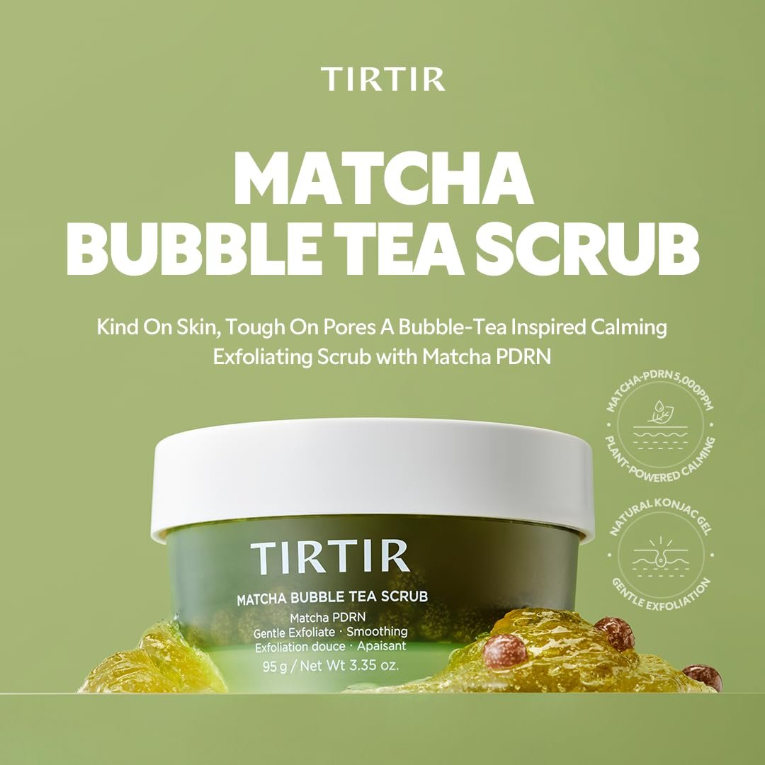 TIRTIR Matcha PDRN Bubble Tea Scrub مقشر شاي الفقاعات ماتشا