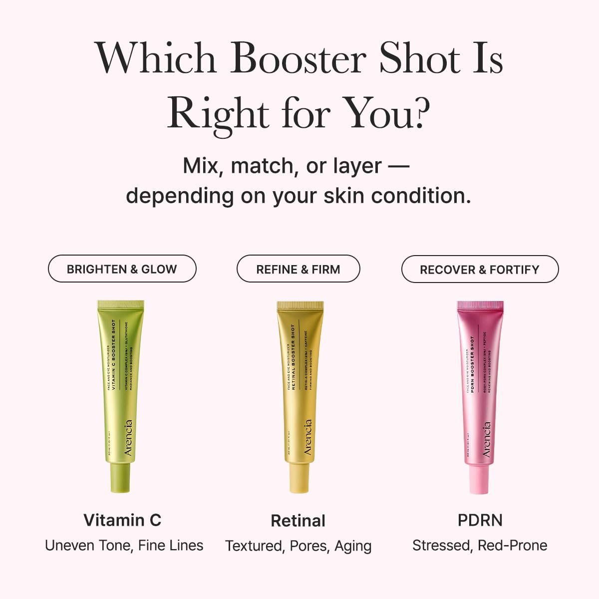 Arencia PDRN Booster Shot Serum, Rosy-PDRN & Peptides for Glowy, Healthy Skin, 30ml/1.01 fl oz