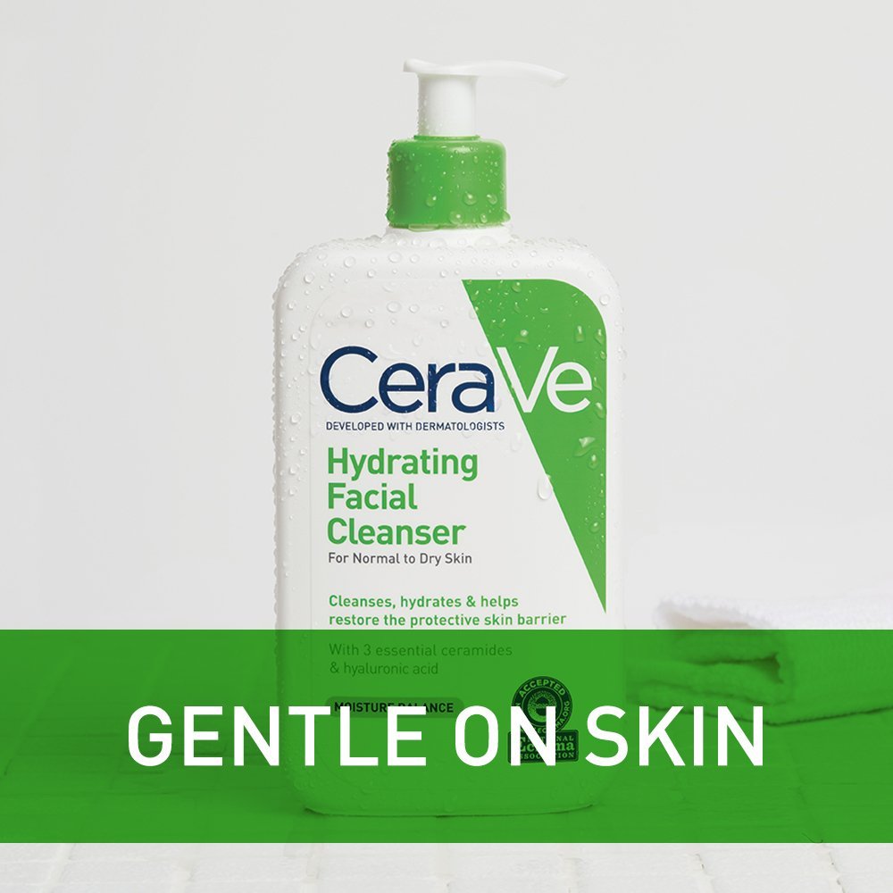 CeraVe Crème Lavante Hydratante 473ml | Crème Lavante Hydratante 24h Visage & Corps à l’Acide Hyaluronique pour Peaux Normales à Très Sèchesغسول الوجه المرطب من سيرافي 473 ml