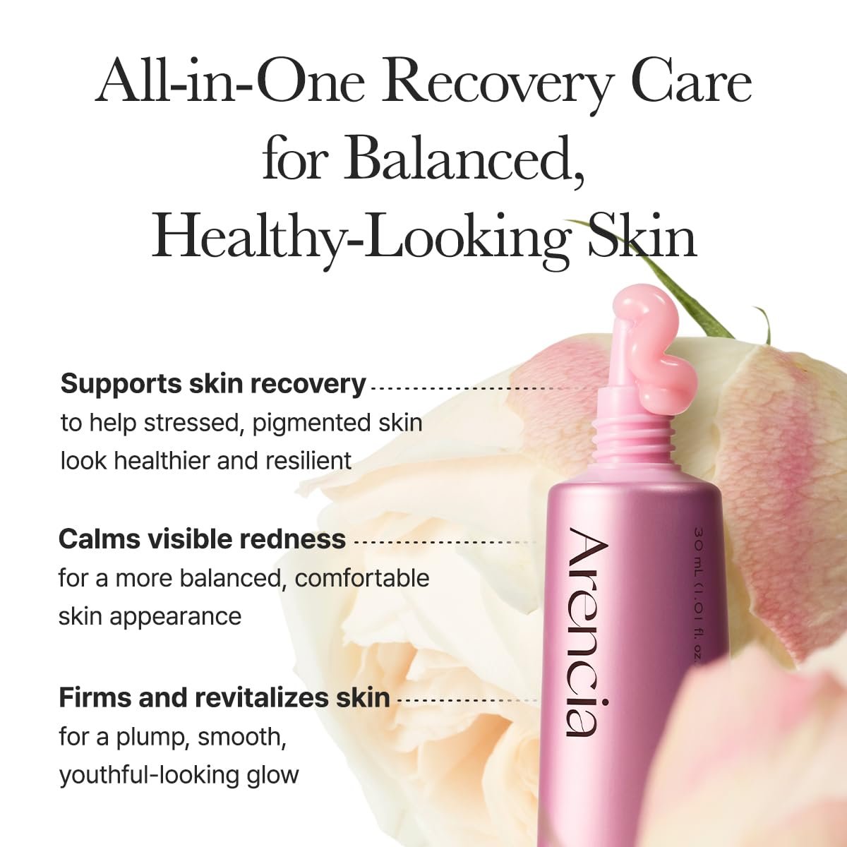 Arencia PDRN Booster Shot Serum, Rosy-PDRN & Peptides for Glowy, Healthy Skin, 30ml/1.01 fl oz