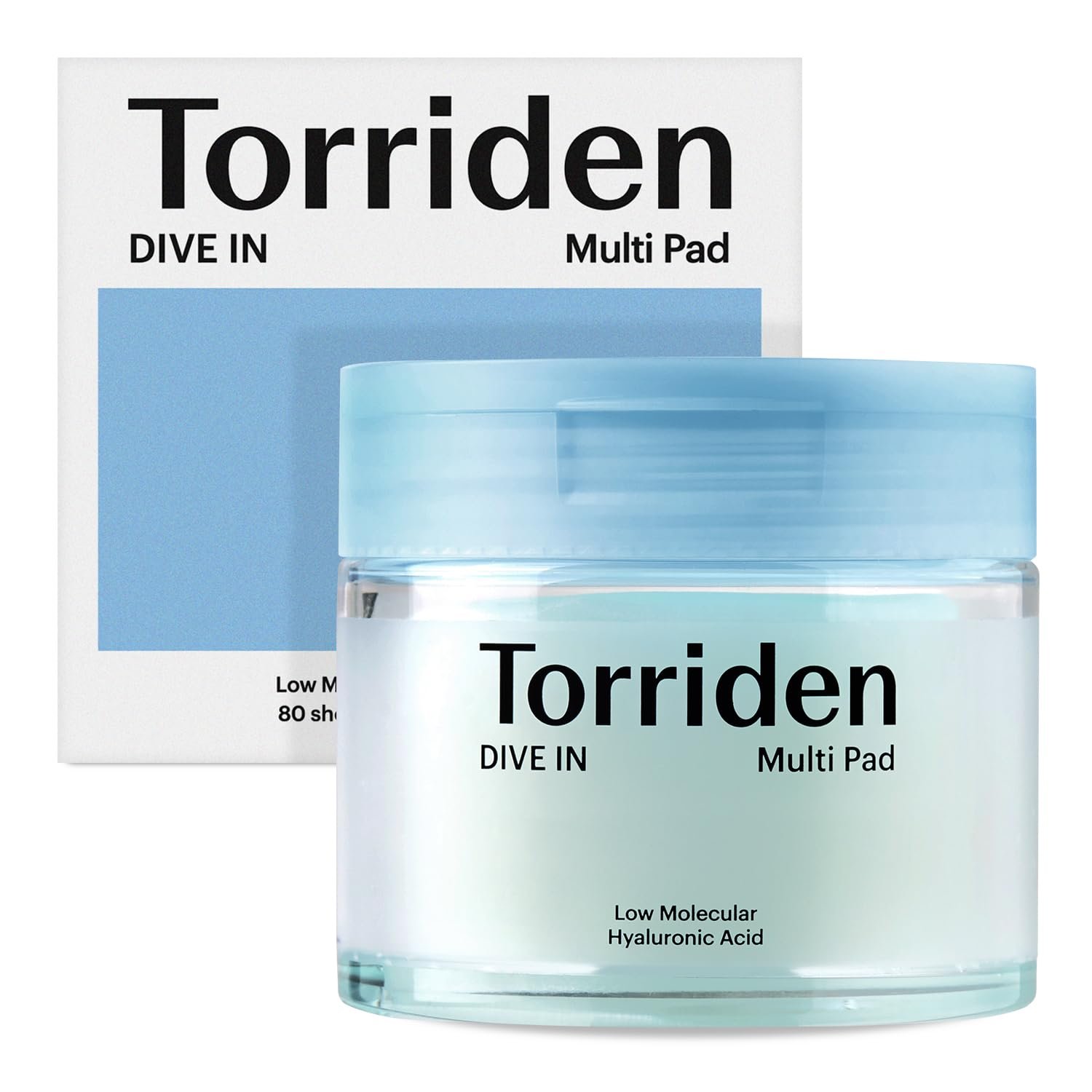 Torriden DIVE-IN Low Molecule Hyaluronic acid Multi Pad 80 sheats منظفات قطنية لترطيب وتحسين البشره بالهيالورنيك اسيد والسيراميد