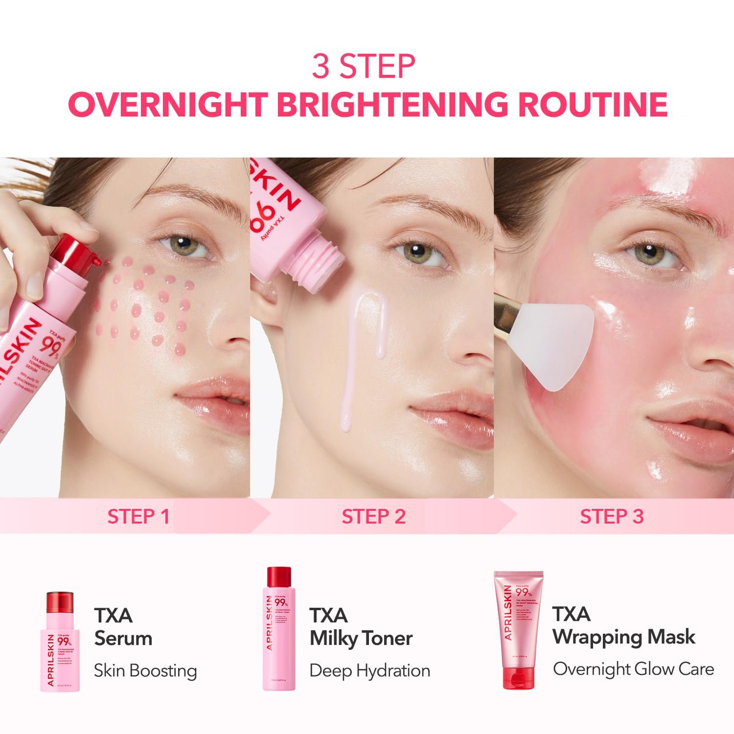 APRILSKIN TXA Niacinamide 99 Overnight Wrapping Mask | 99% High-Purity TXA+Niacinamide for Uneven Skin Tone | Overnight Skin Booster for Toning Care, Firming & Pore Care | 80ml,