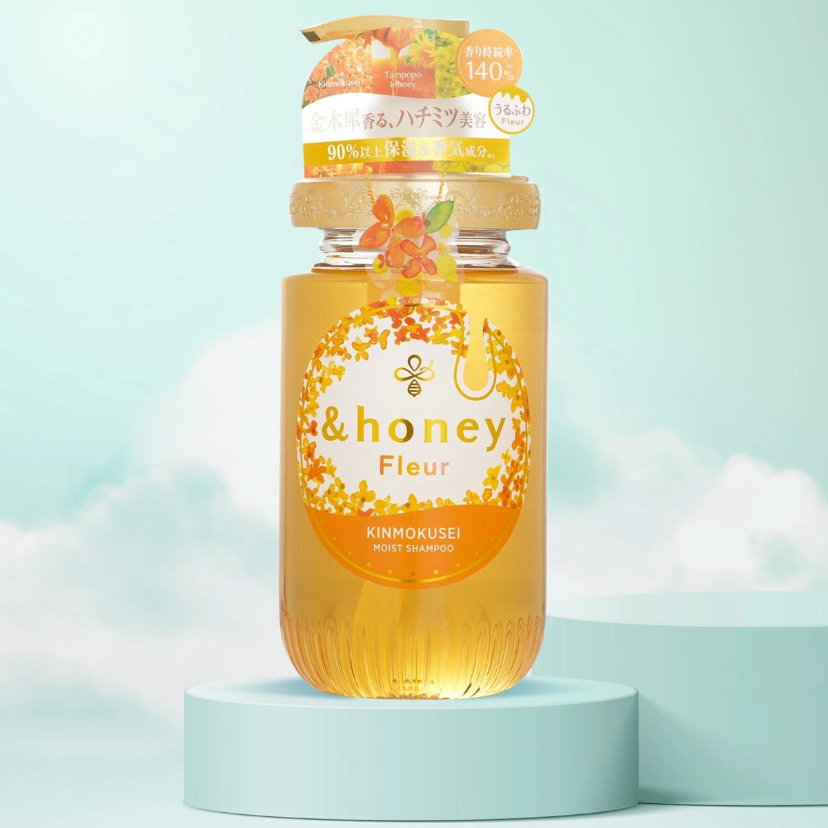 VICREA &HONEY FLEUR KINMOKUSEI MOIST SHAMPOO – 450ML | فيكريا شامبو بالعسل و زهرة الميموزا لترطيب الشعر – 450 مل