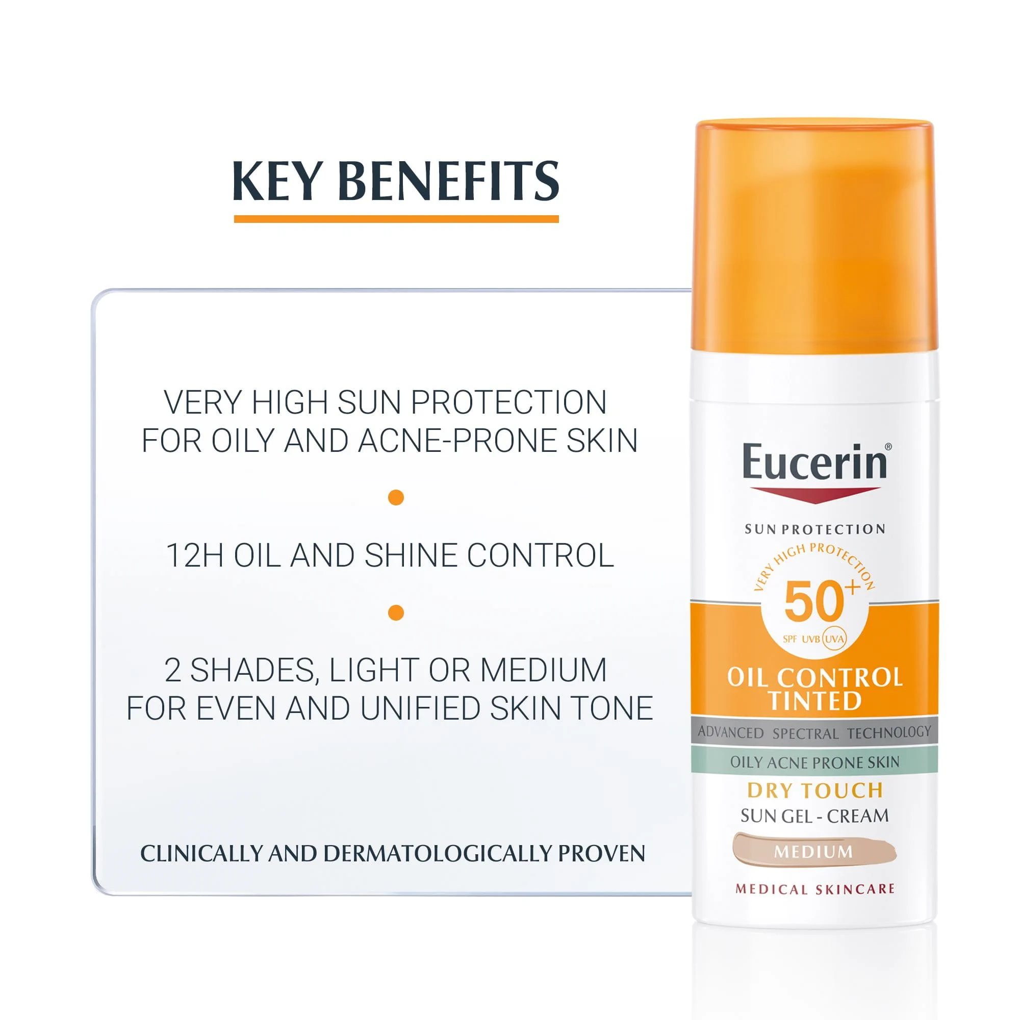 Eucerin Oil Control Crème-gel Tinted medium SPF 50+