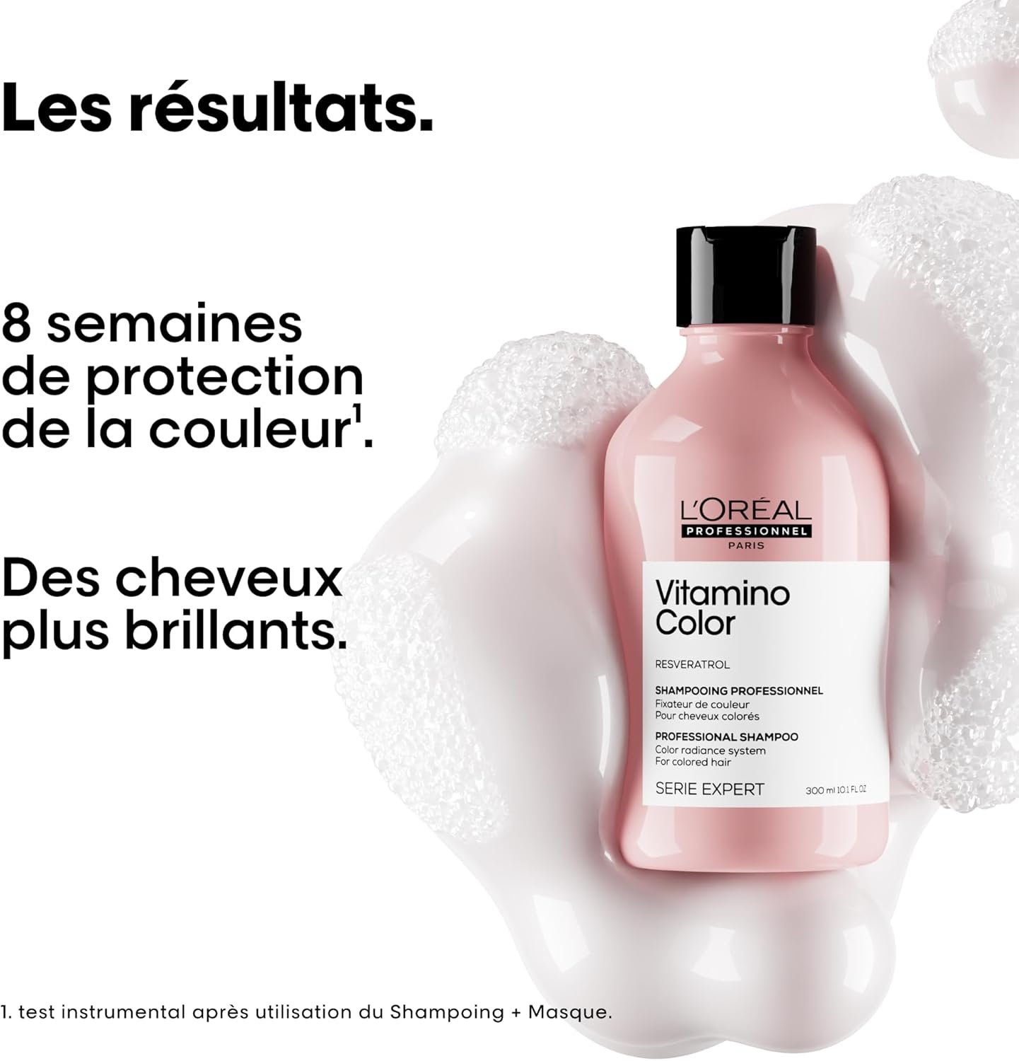 L’OREAL PROFESSIONNEL – Shampoing Fixateur de Couleur Vitamino Color – Homme & Femme – Cheveux 71 % Plus Nourris & 5 x Plus Brillants – Formule Sans Sulfate – Cheveux Colorés –